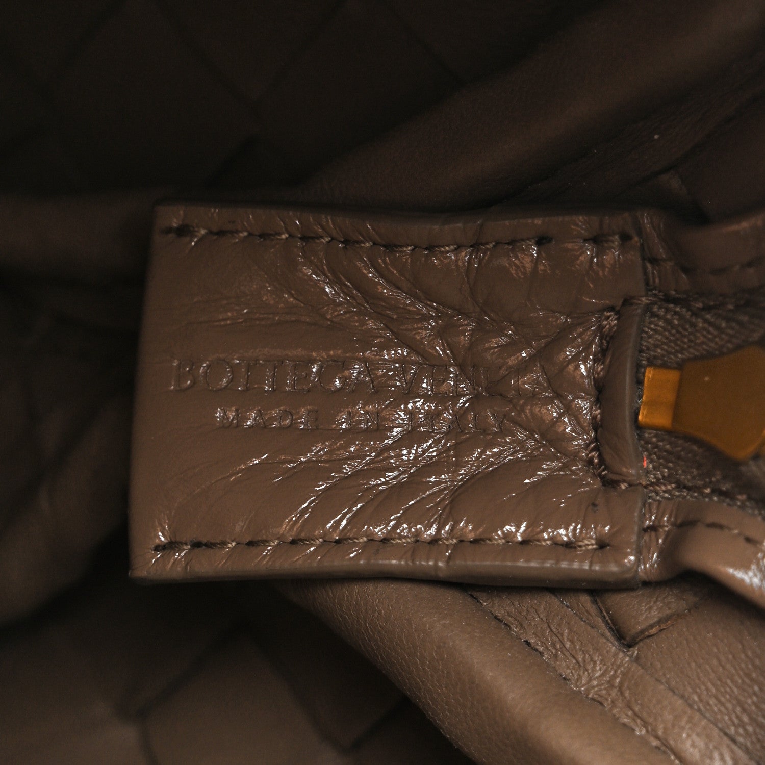 Bottega Veneta Patent Nappa Intrecciato Knot Small Loop Camera Bag Pinecone 6 of 9