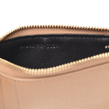 Saint Laurent Grain De Poudre Matelasse Chevron Monogram Fragments Zippered Card Case Cork 6 of 6