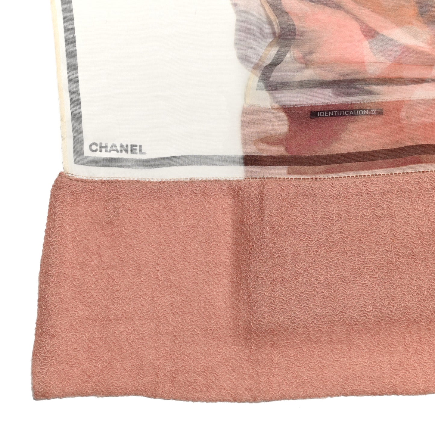 Silk Nylon CC Camellia Scarf Pink White Black