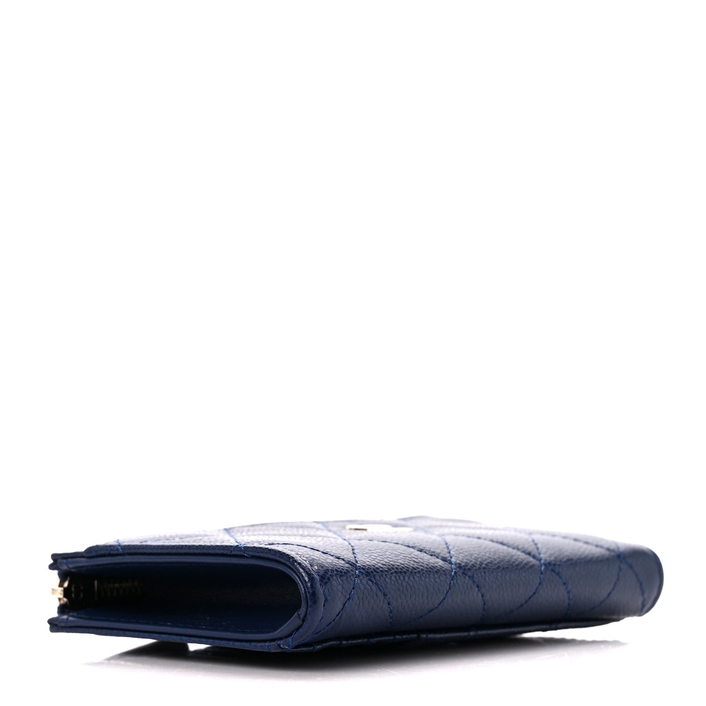 Caviar Quilted CC Zip Around Card Holder Navy