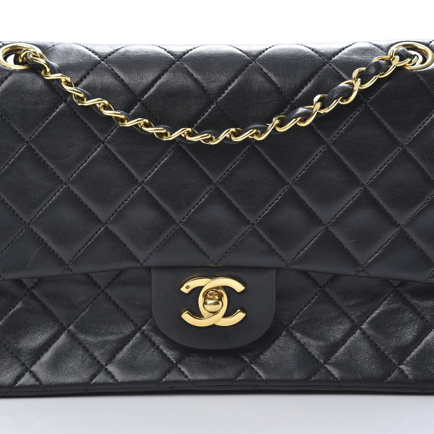 Chanel Lambskin Quilted Medium Double Flap Black 9 of 18
