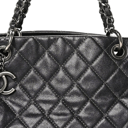 Chanel Iridescent Caviar Quilted Chic Shopping Tote Silver 9 of 11