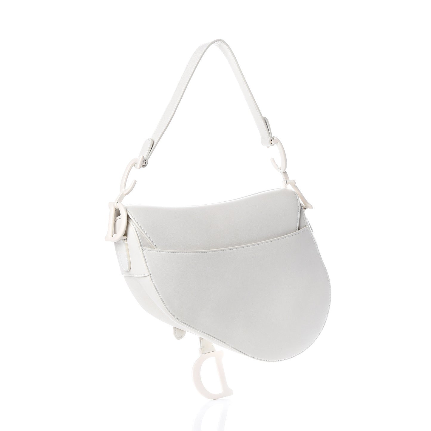 Ultra Matte Calfskin Saddle Bag Off White