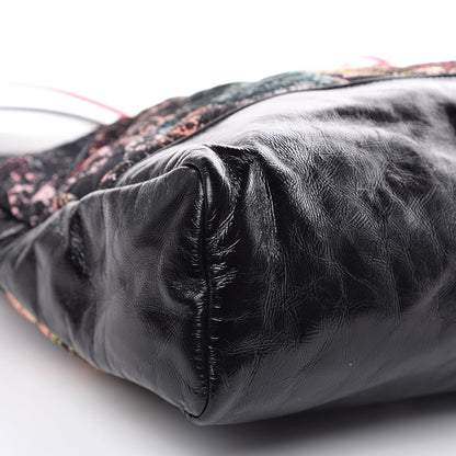Chanel Patent Calfskin Canvas Printed Large 31 Shopping Bag Black 8 of 9