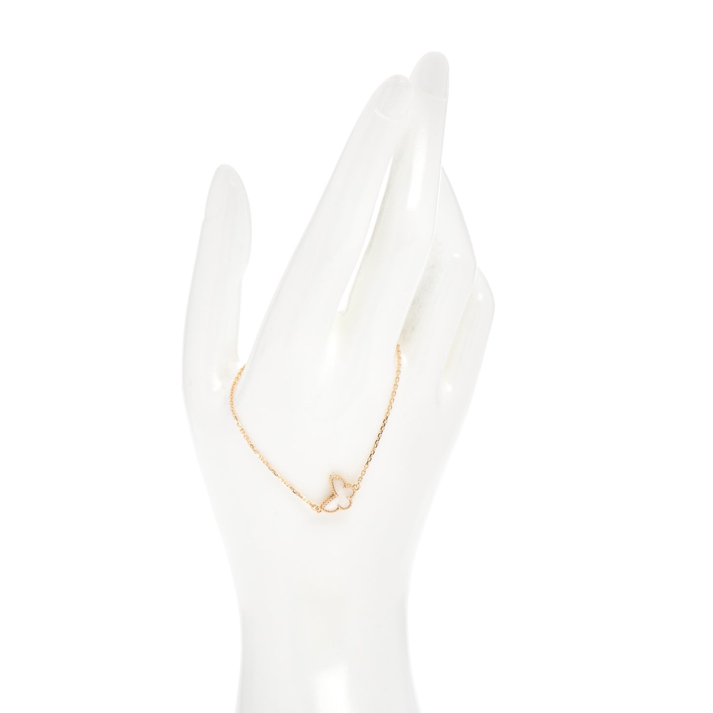18K Yellow Gold Mother of Pearl Sweet Alhambra Butterfly Bracelet