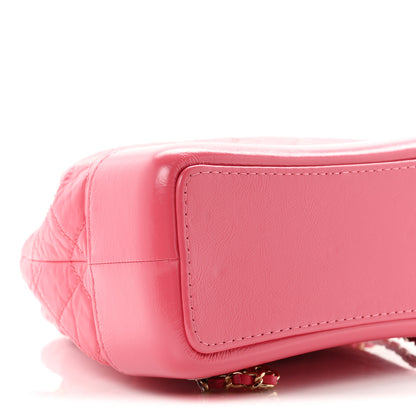 Chanel Aged Calfskin Quilted Small Gabrielle Backpack Dark Pink 8 of 9