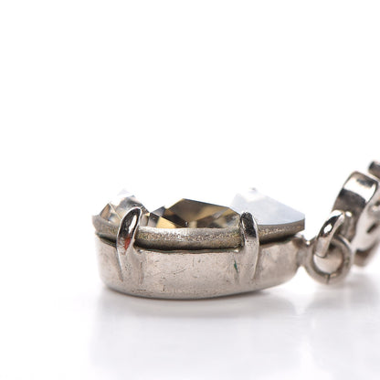 Chanel CC Crystal Drop Earrings Silver 6 of 6