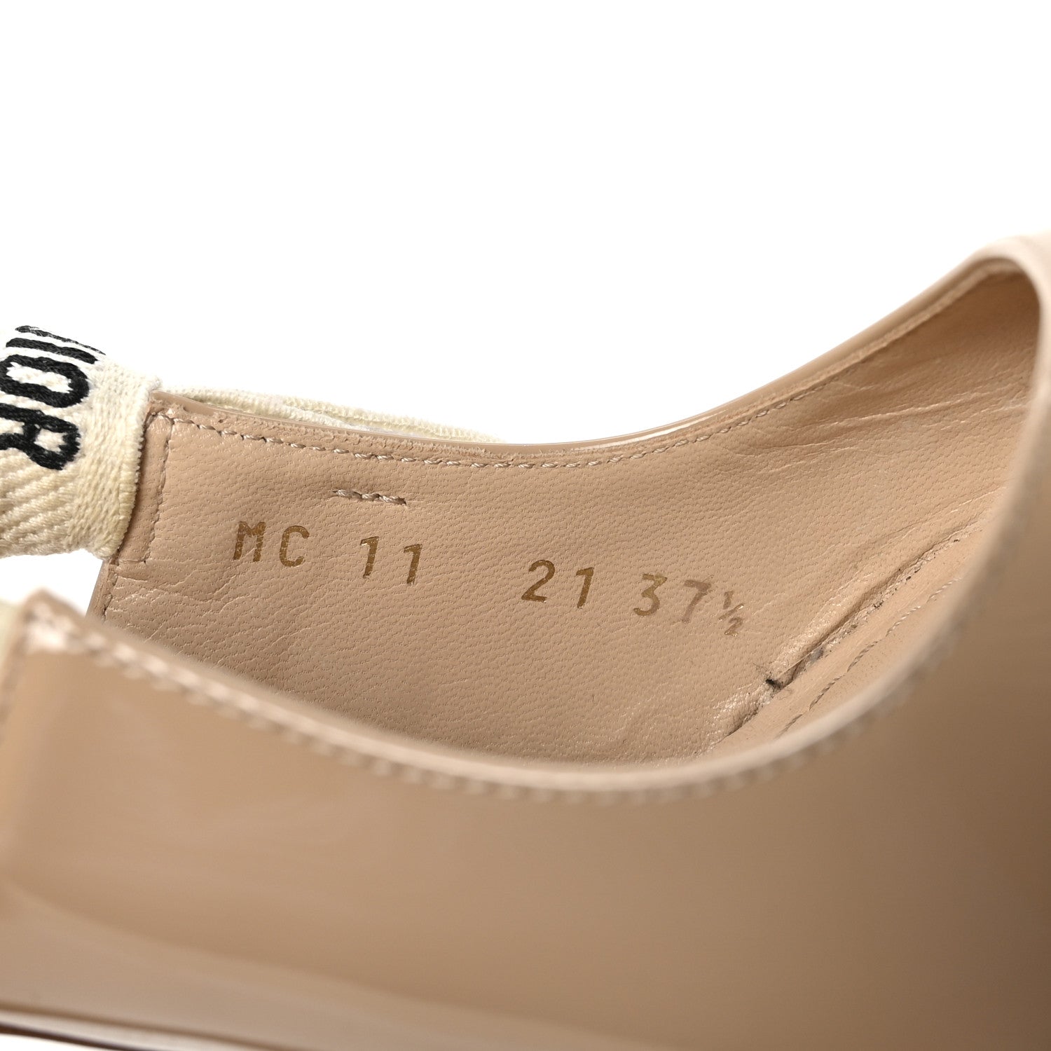 Christian Dior Patent Ribbon J'Adior Slingback 100mm Pumps 37.5 Nude 9 of 10