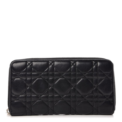 Christian Dior Lambskin Cannage Lady Dior Zip Wallet Black 1 of 11