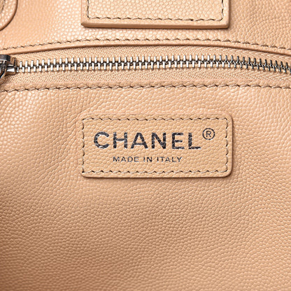 Chanel Caviar Stitched Small Shopping Tote Beige 5 of 12