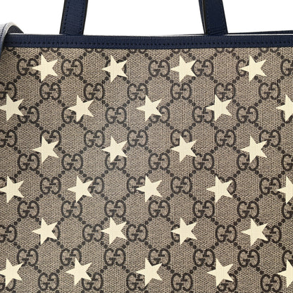 Gucci GG Supreme Monogram Stars Childrens Crossbody Tote Beige Ebony Yellow Royal 8 of 10