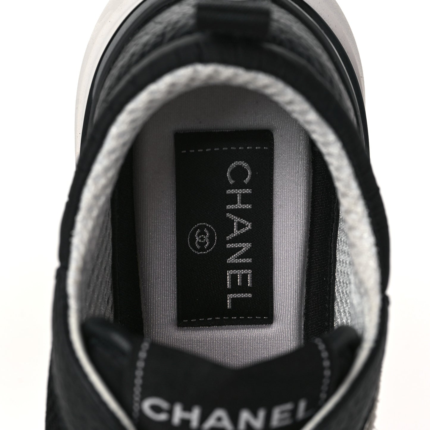 Calfskin Mesh Lycra Suede Womens Logo Sneakers 35.5 Black