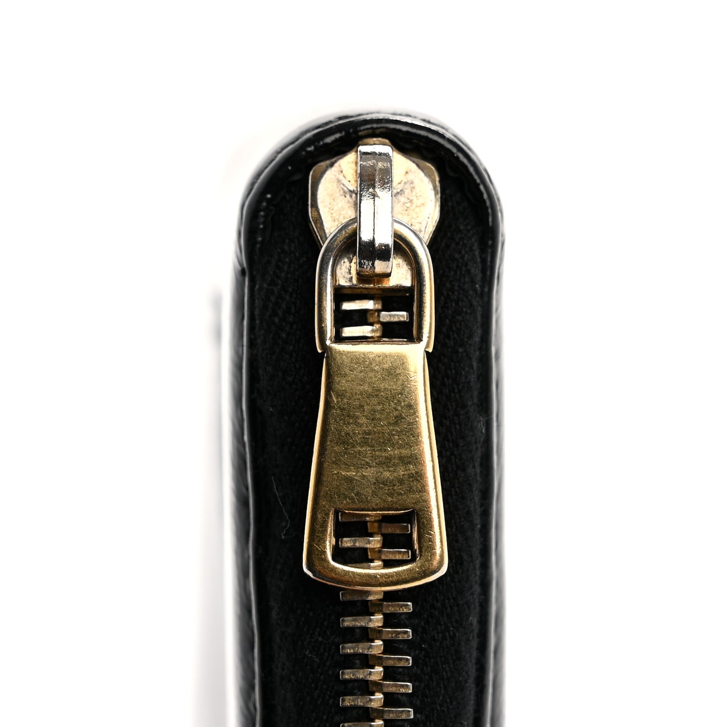 Textured Patent Monogram Belle De Jour Zip Around Wallet Black