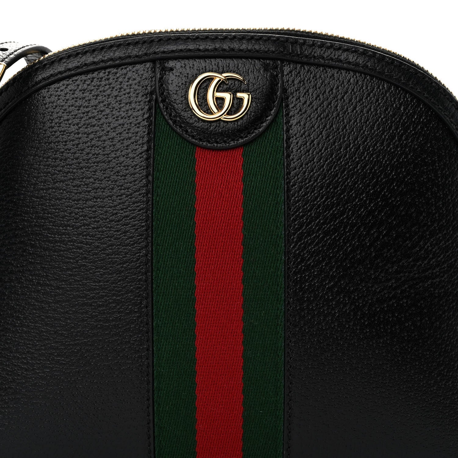 Gucci Calfskin GG Web Small Ophidia Dome Shoulder Bag Black 7 of 9