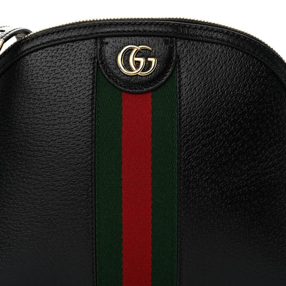 Gucci Calfskin GG Web Small Ophidia Dome Shoulder Bag Black 7 of 9