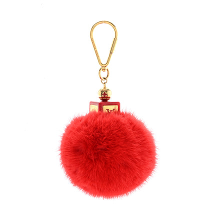 Louis Vuitton Mink Fur Fluffy Bag Charm Red 1 of 5