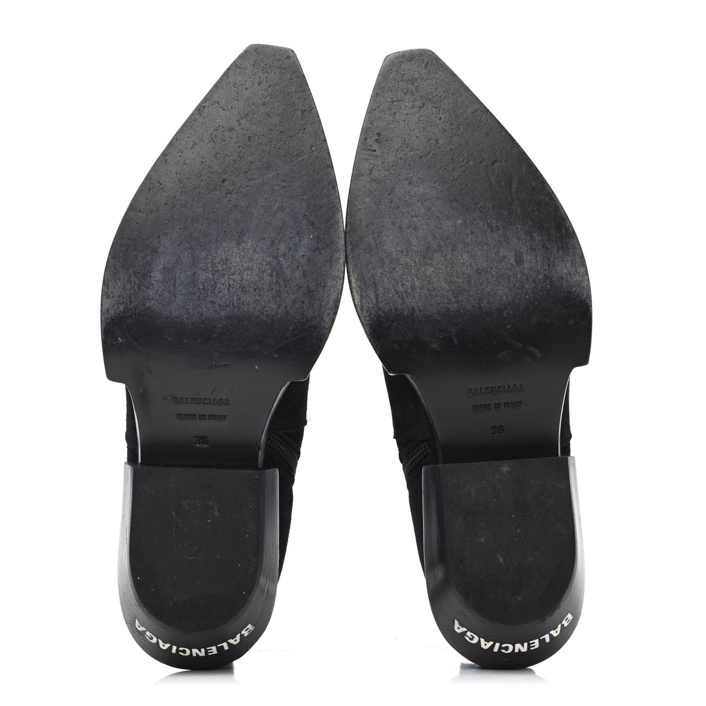 Suede Santiag Western Boots 36 Black