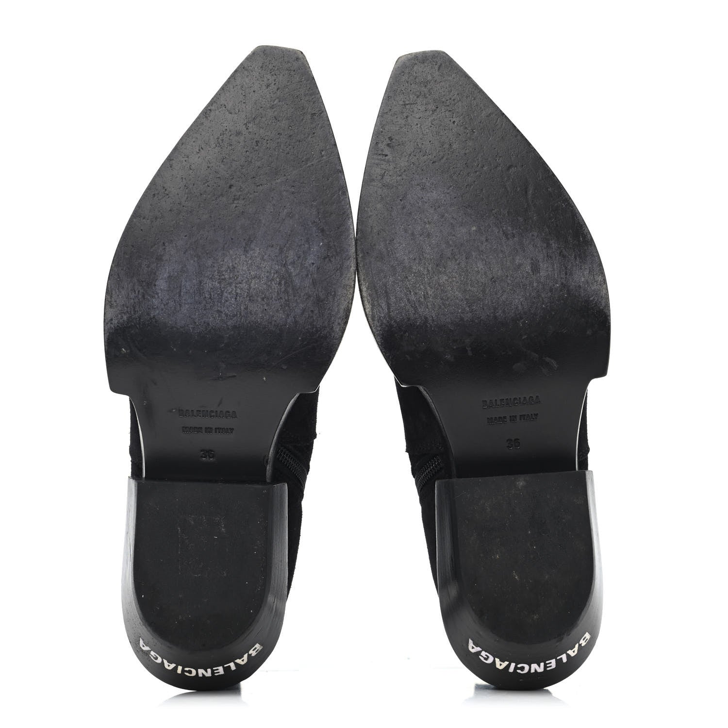 Balenciaga Suede Santiag Western Boots 36 Black 4 of 4