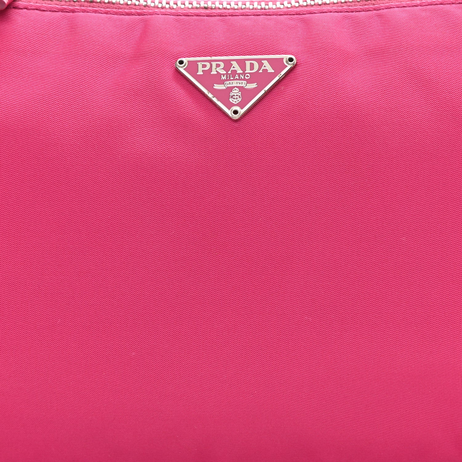 Prada Tessuto Nylon Saffiano Barrel Pochette Pink 7 of 7
