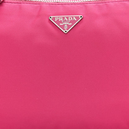 Prada Tessuto Nylon Saffiano Barrel Pochette Pink 7 of 7