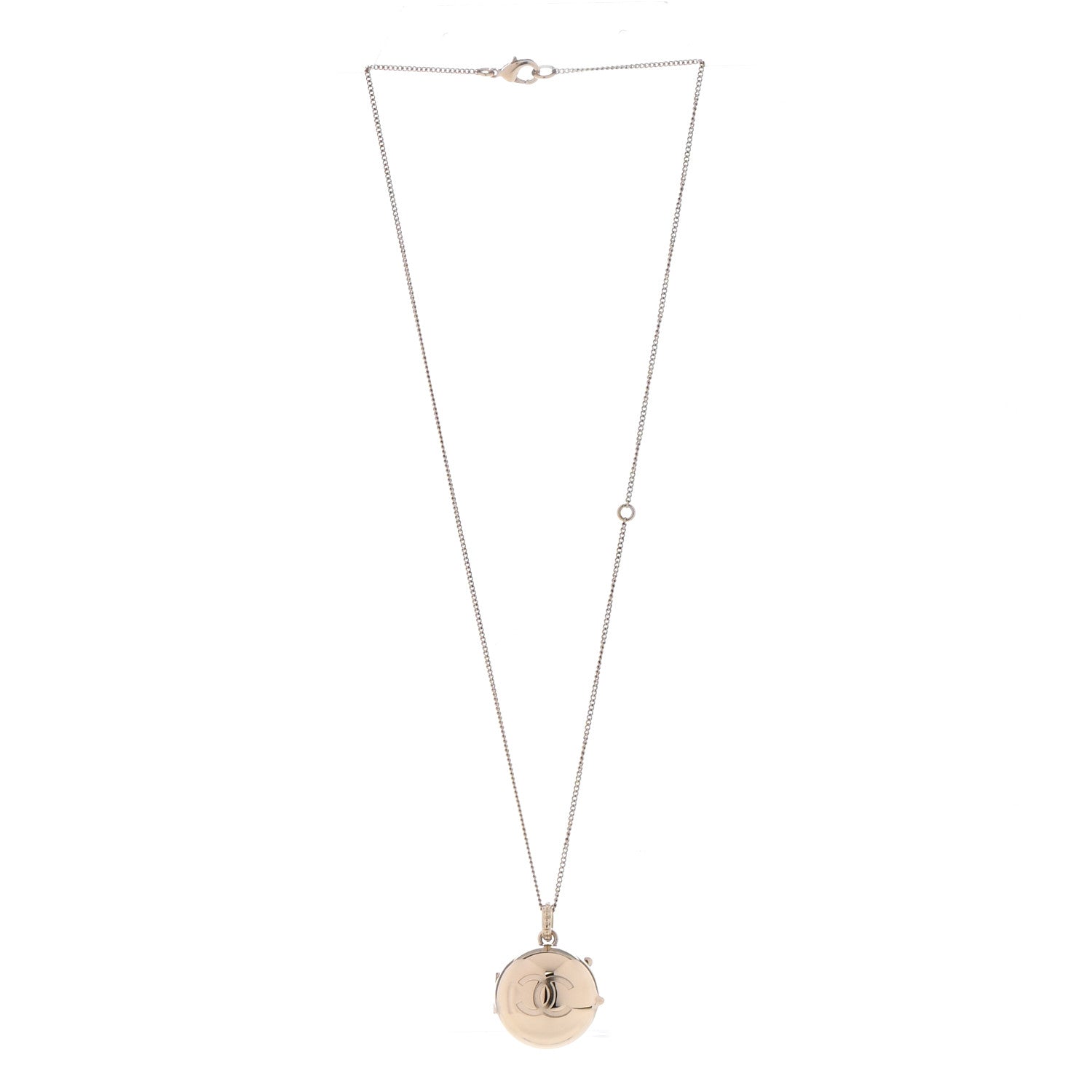 Chanel Metal CC Locket Necklace Gold 3 of 8