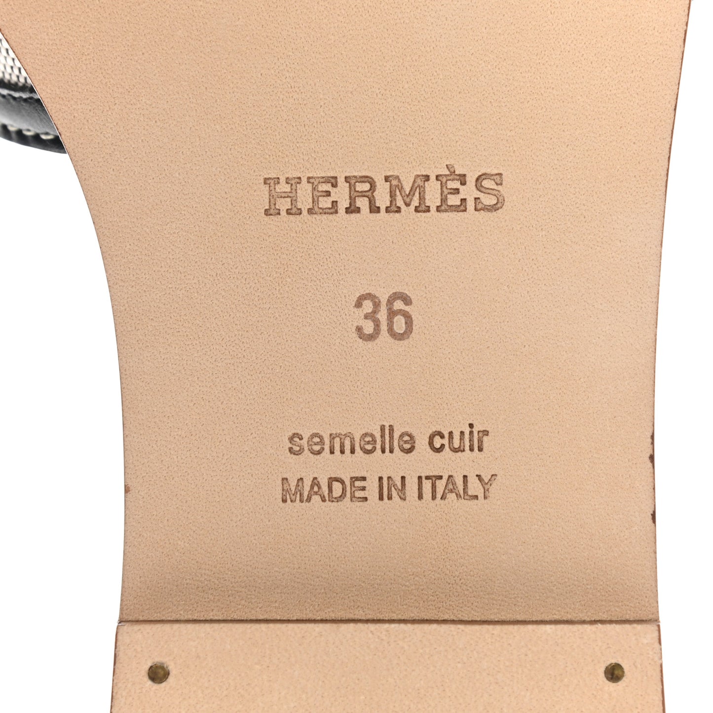 Calfskin Canvas Oran Sandals 36 Black