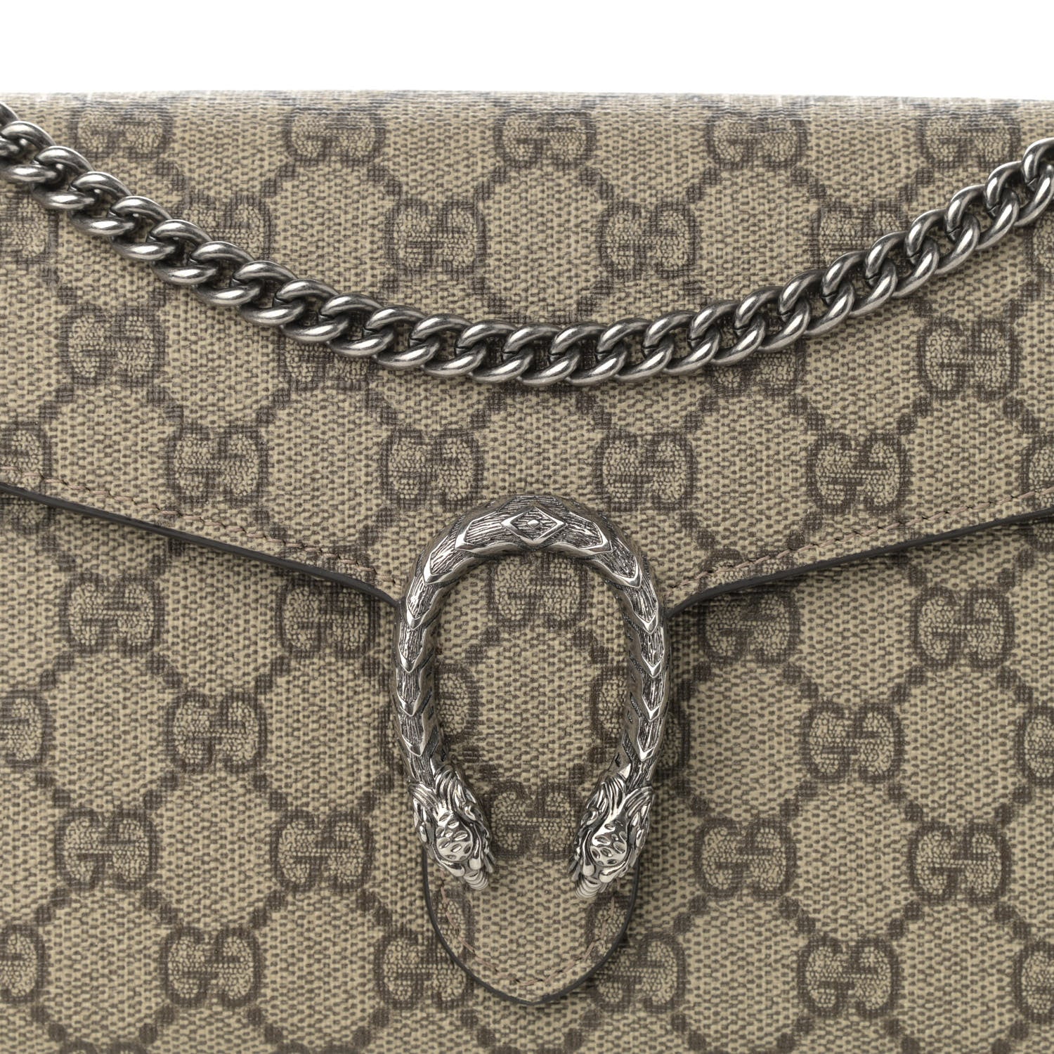 Gucci GG Supreme Monogram Mini Dionysus Chain Wallet Beige Taupe 8 of 12