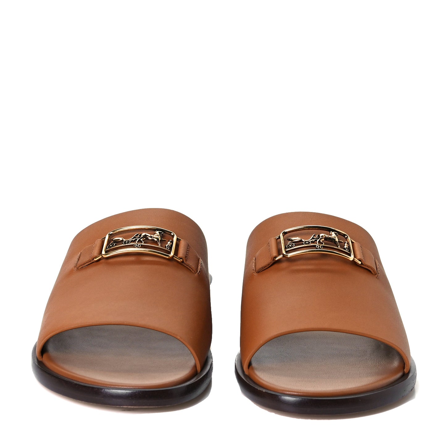 Calfskin Mens Vaisseau Sandals 40.5 Naturel