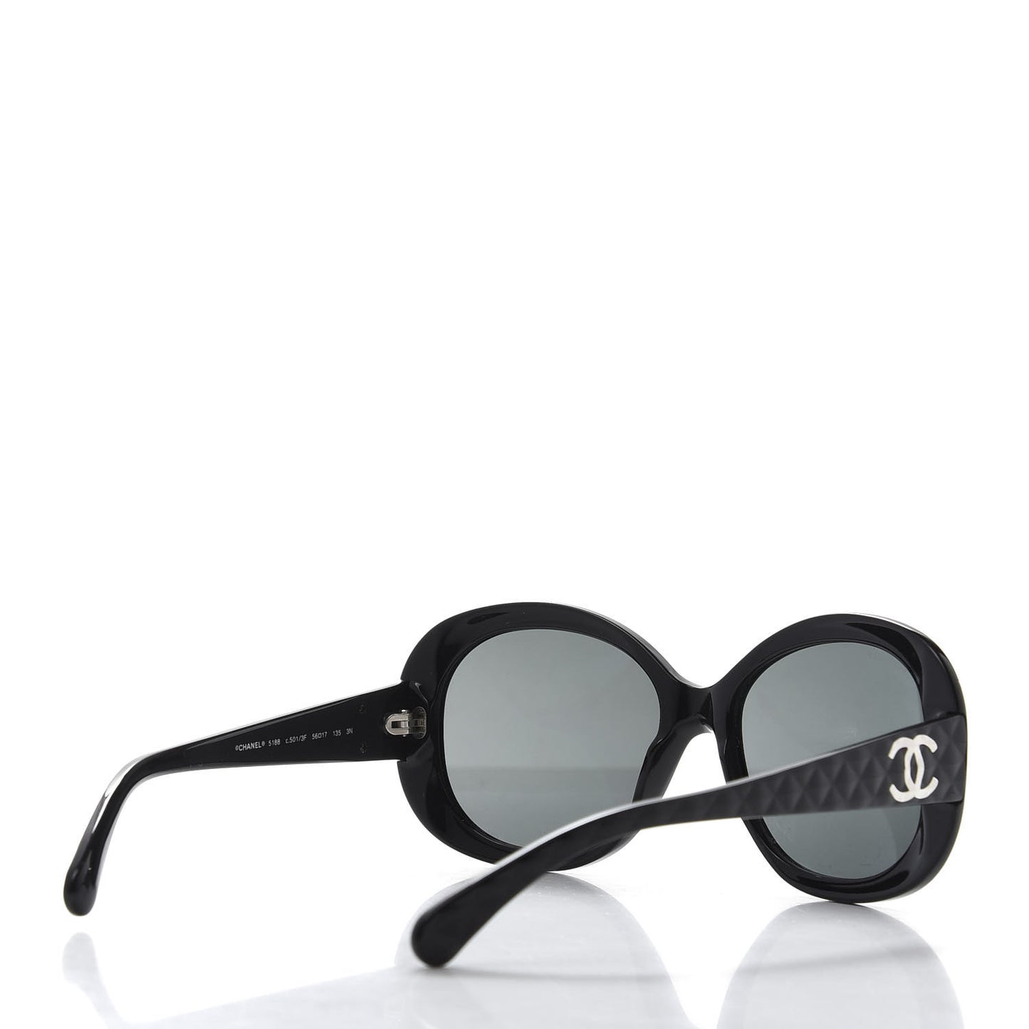 Acetate Quilted CC Sunglasses 5188 Black
