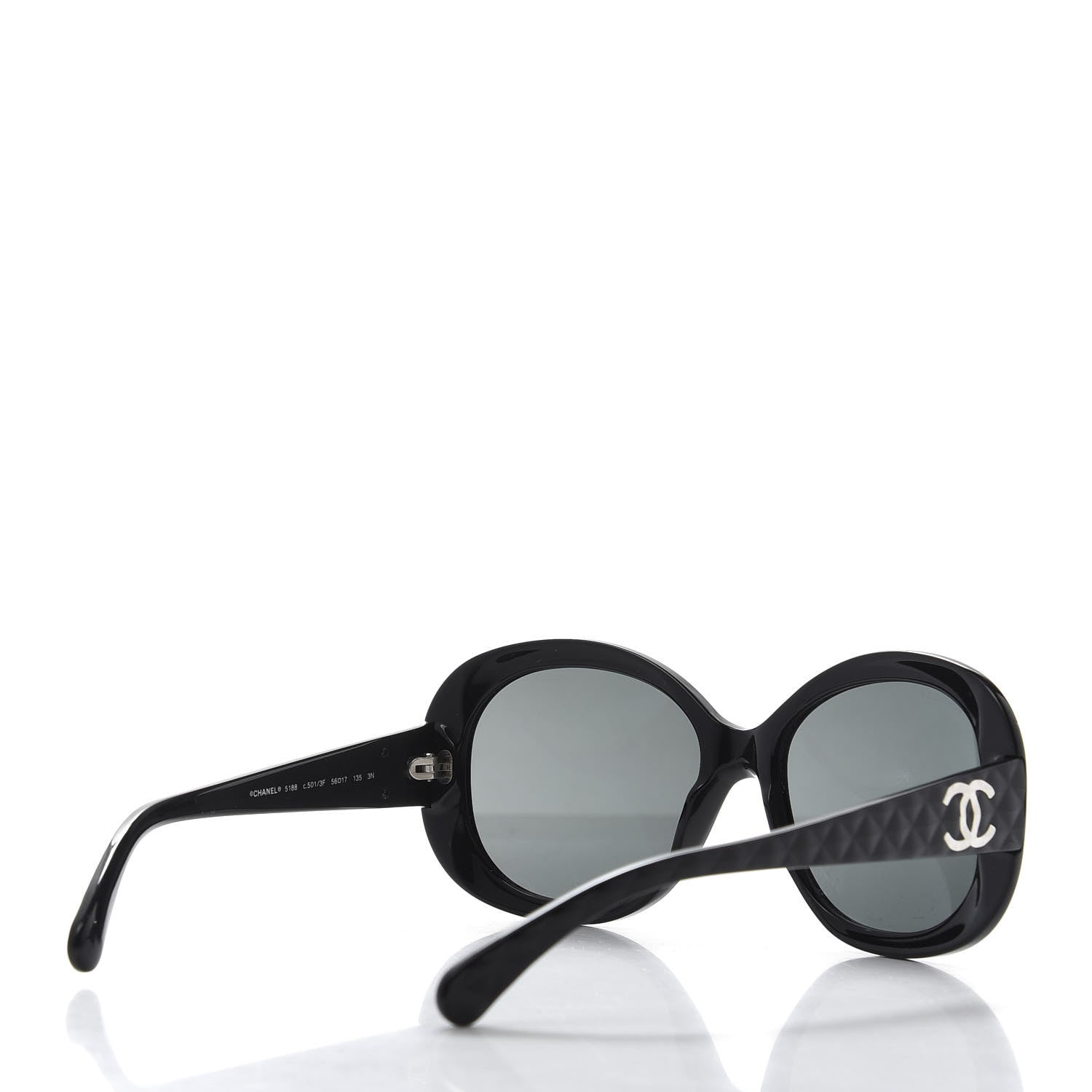 Chanel Acetate Quilted CC Sunglasses 5188 Black 4 of 8