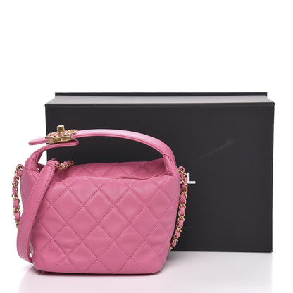 Chanel Lambskin Quilted Small Perfect Meeting Hobo Pink 11 of 11