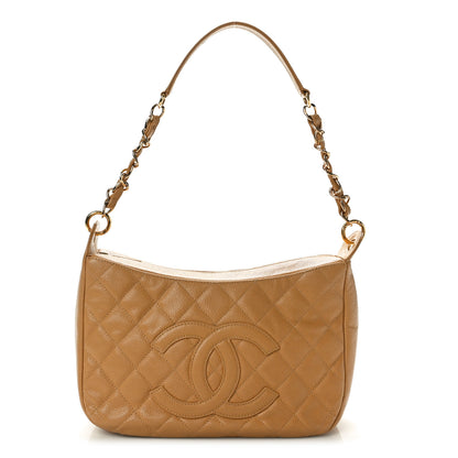Chanel Caviar Quilted Hobo Beige 1 of 10
