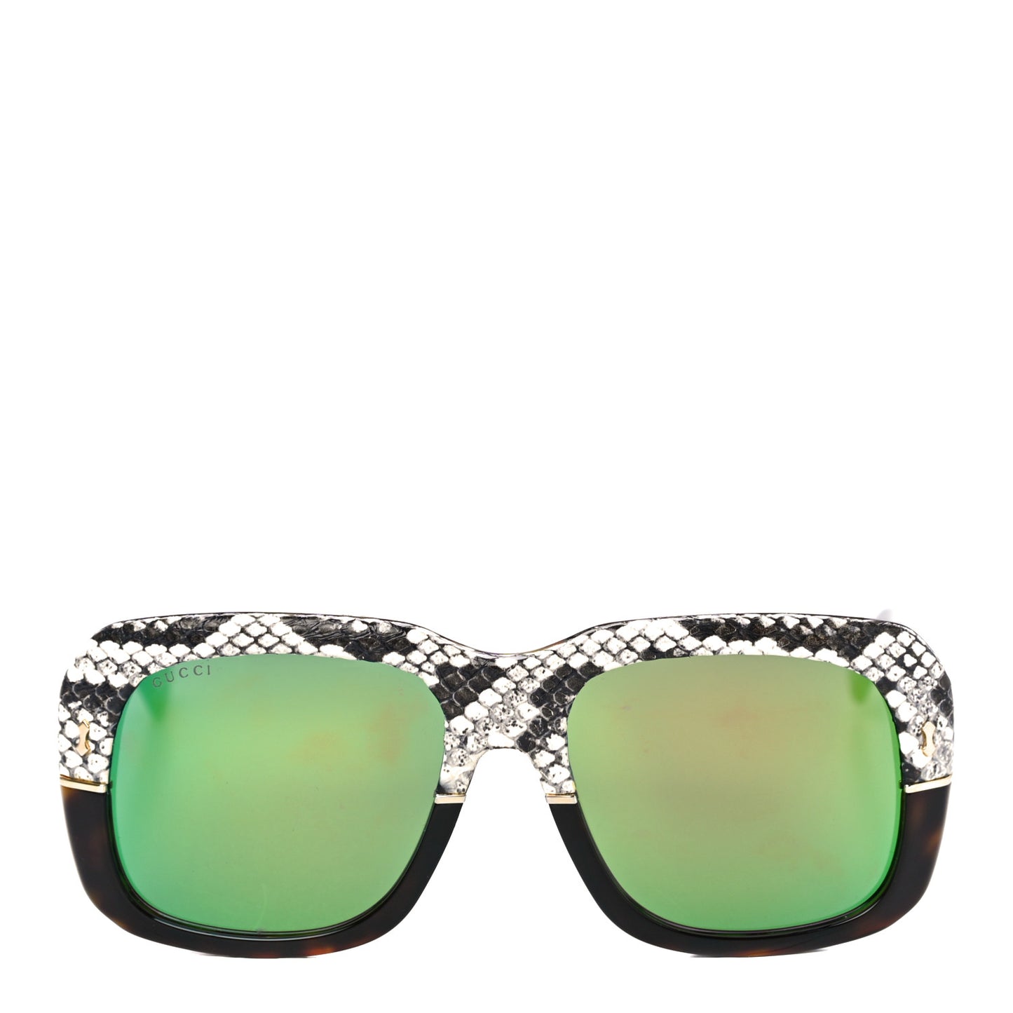 Ayers Snakeskin Square Fantasy Sunglasses GG1157 Havana Brown Lime