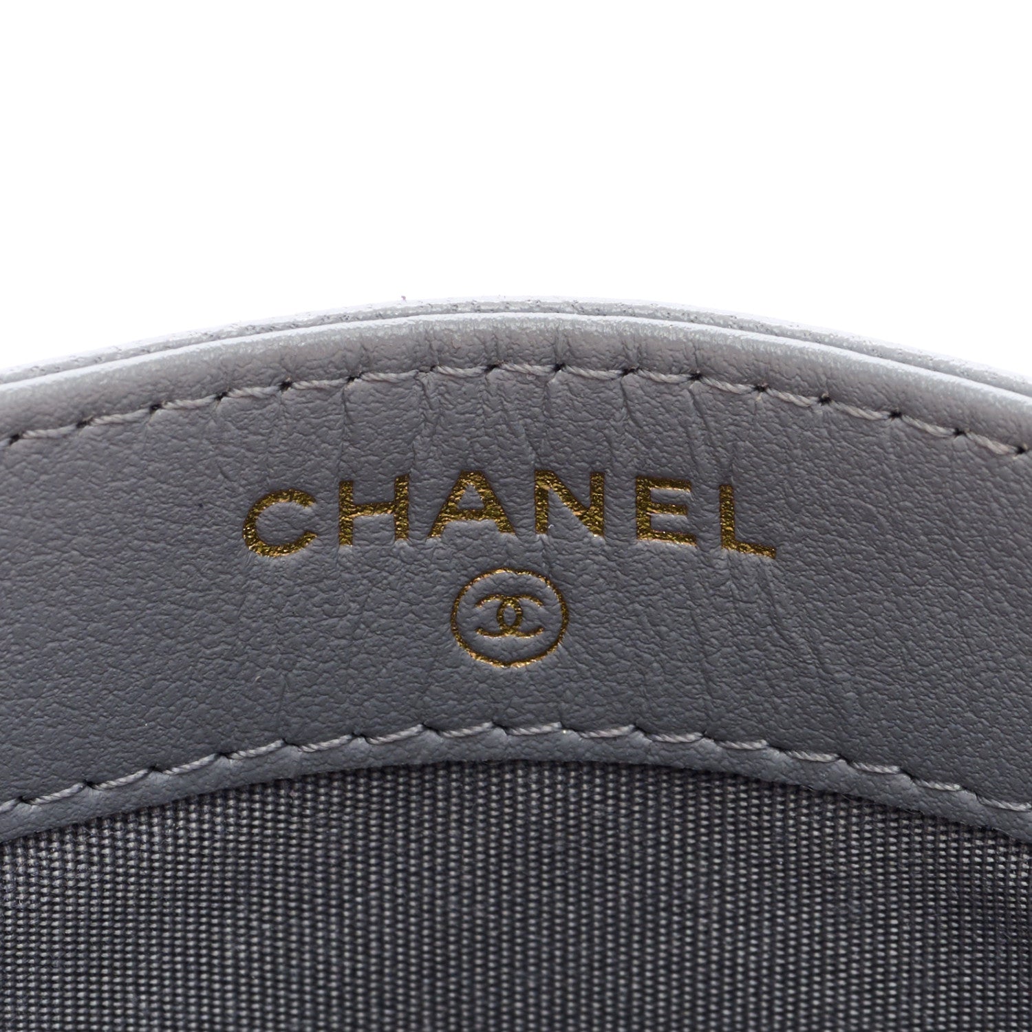 Chanel Lambskin Quilted Chanel 19 Card Holder Grey 6 of 8