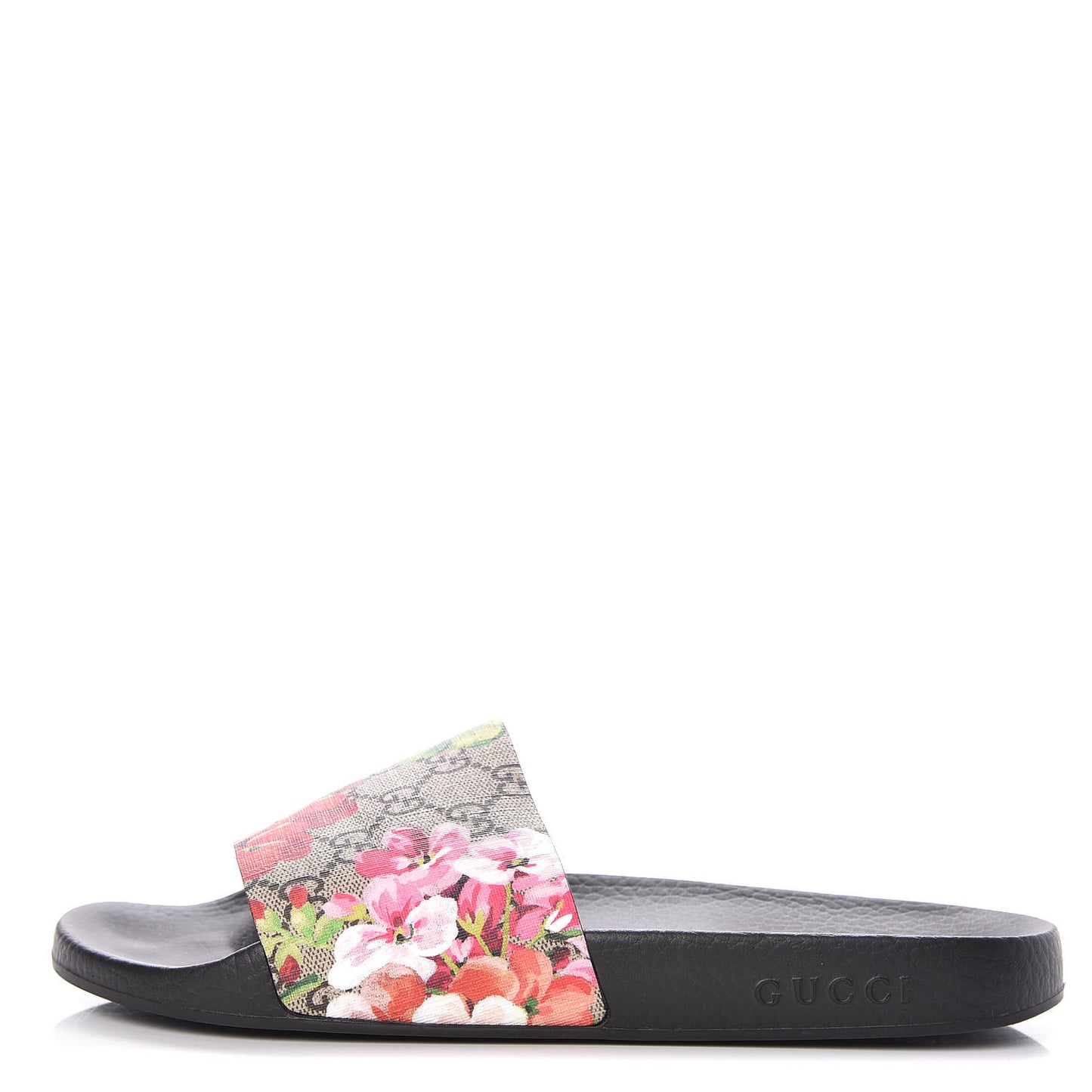 GG Supreme Monogram Blooms Slide Sandals 41 Beige Multicolor
