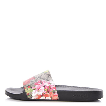 Gucci GG Supreme Monogram Blooms Slide Sandals 41 Beige Multicolor 1 of 9