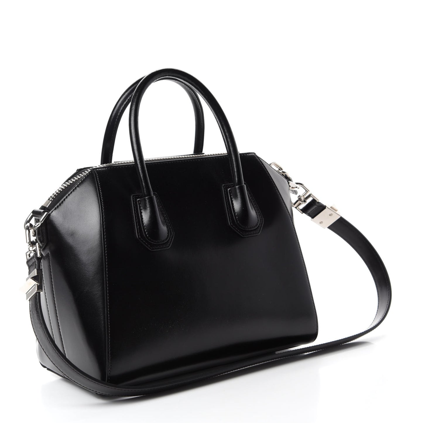 Shiny Lord Calfskin Small Antigona Black
