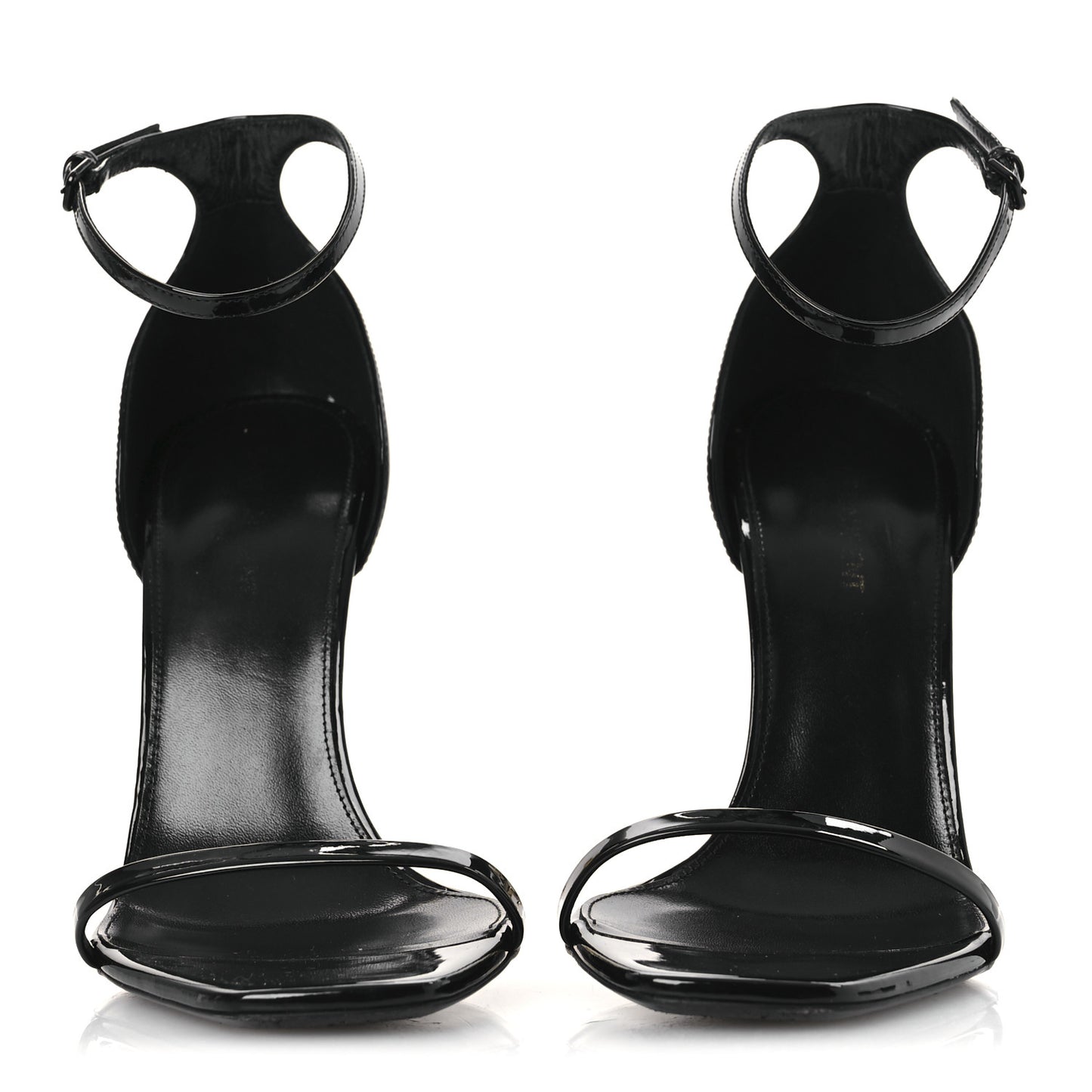 Patent Calfskin Opyum 110 Sandals 40.5 Black Gold
