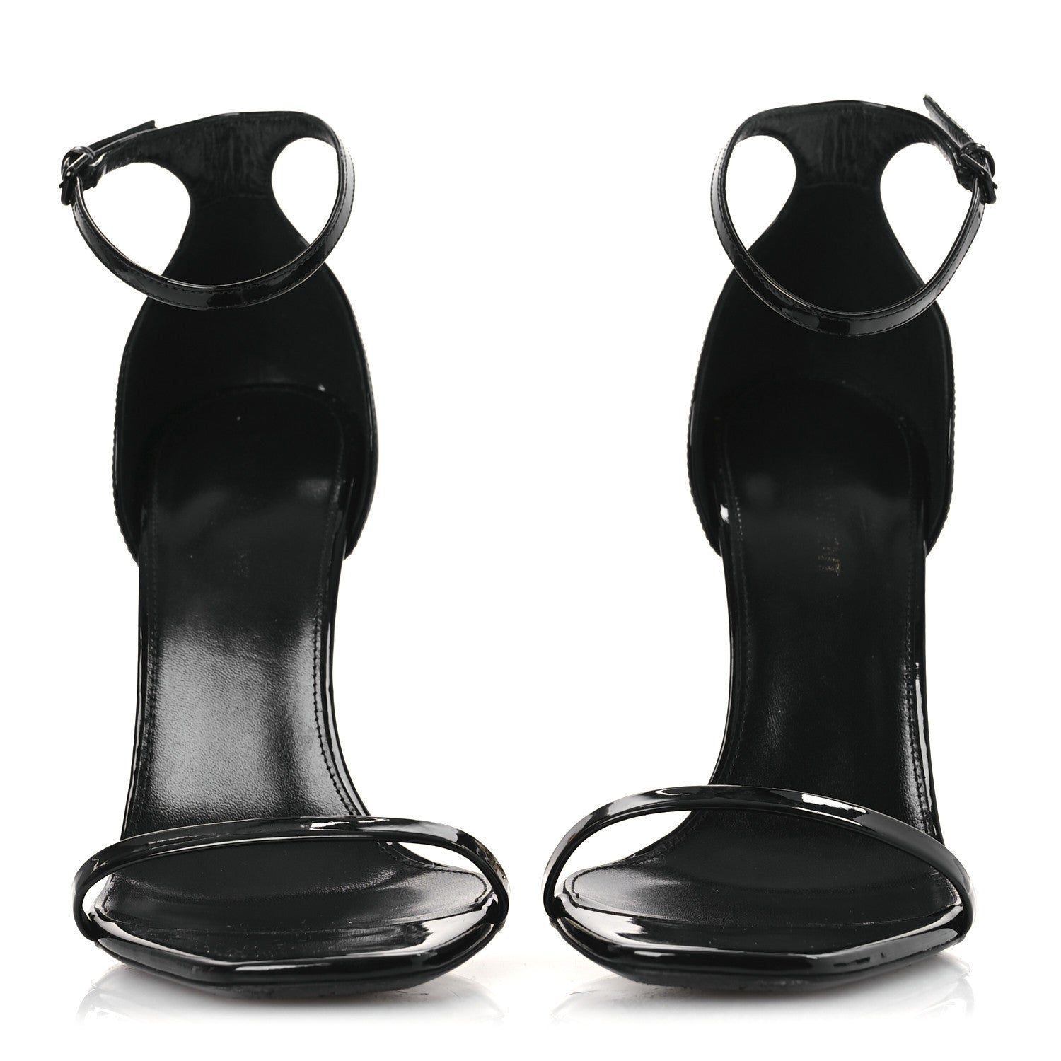 Saint Laurent Patent Calfskin Opyum 110 Sandals 40.5 Black Gold 3 of 12