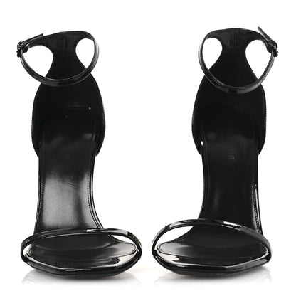 Saint Laurent Patent Calfskin Opyum 110 Sandals 40.5 Black Gold 3 of 12