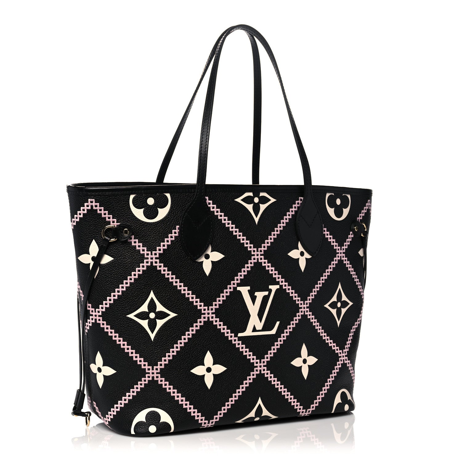 Louis Vuitton Empreinte Monogram Giant Broderies Neverfull MM Black 3 of 9