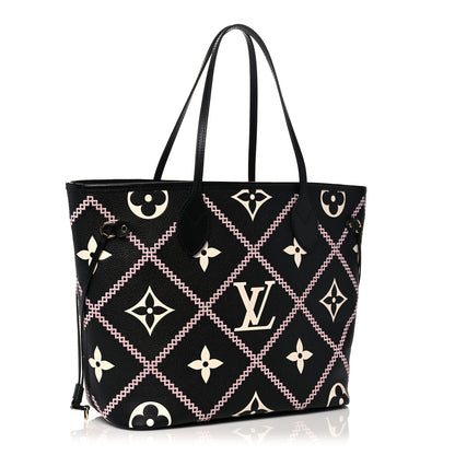 Louis Vuitton Empreinte Monogram Giant Broderies Neverfull MM Black 3 of 9