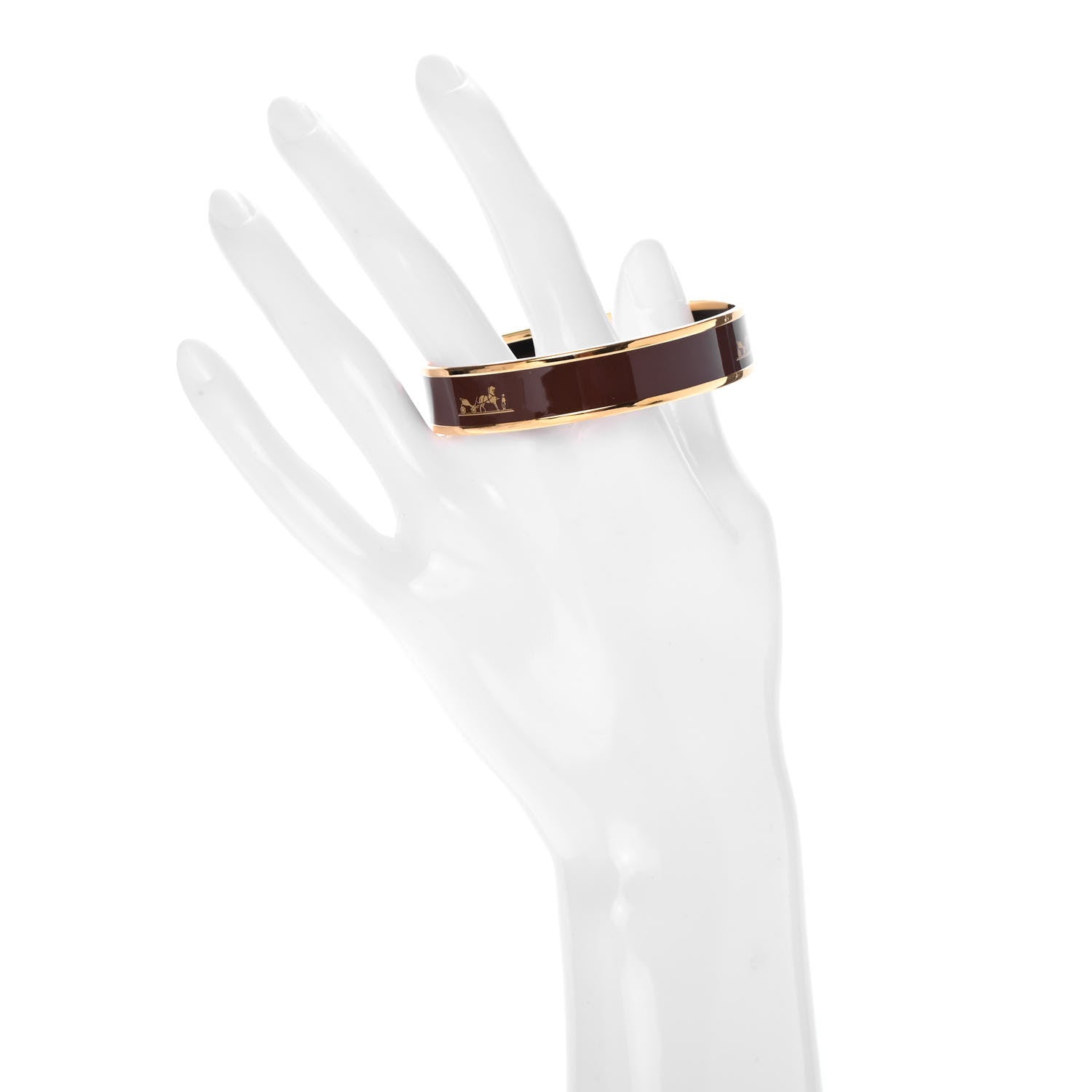 Hermes Enamel Printed Medium Caleche Bracelet 62 2 of 5