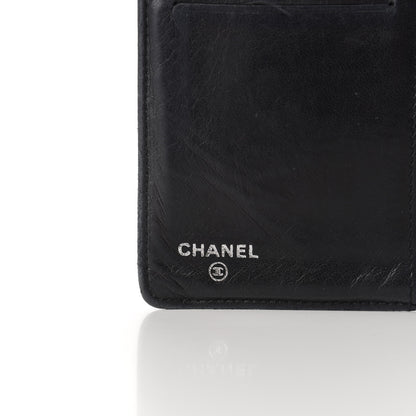 Chanel Lambskin Camellia Embossed Yen Wallet Black 6 of 11