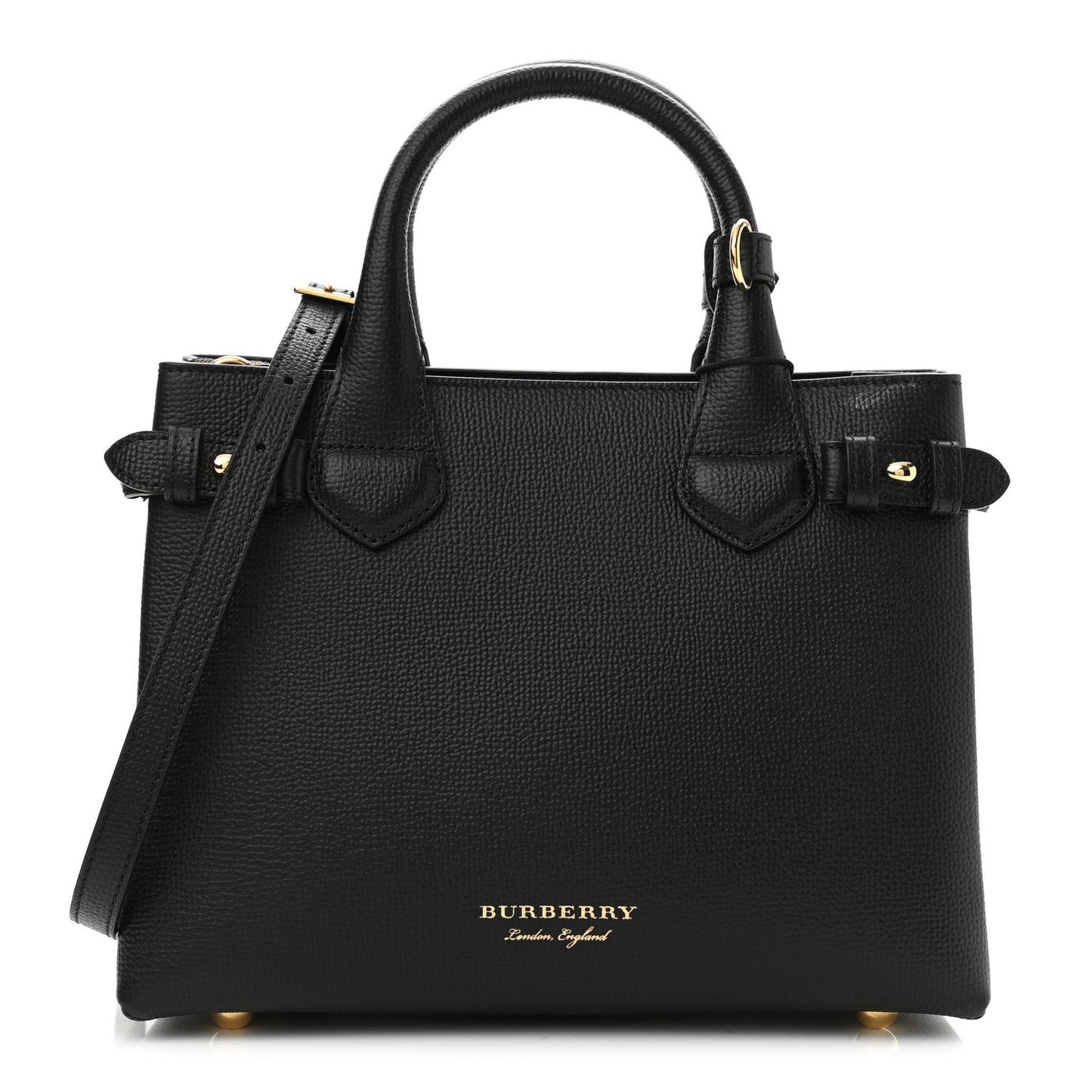 Derby Calfskin House Check Small Banner Tote Black