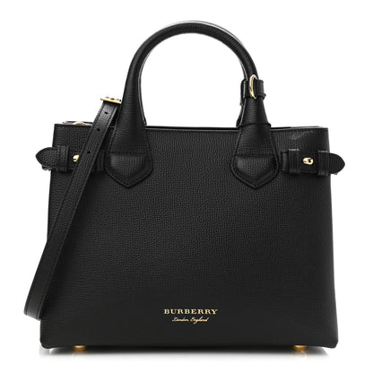 Burberry Derby Calfskin House Check Small Banner Tote Black 1 of 10