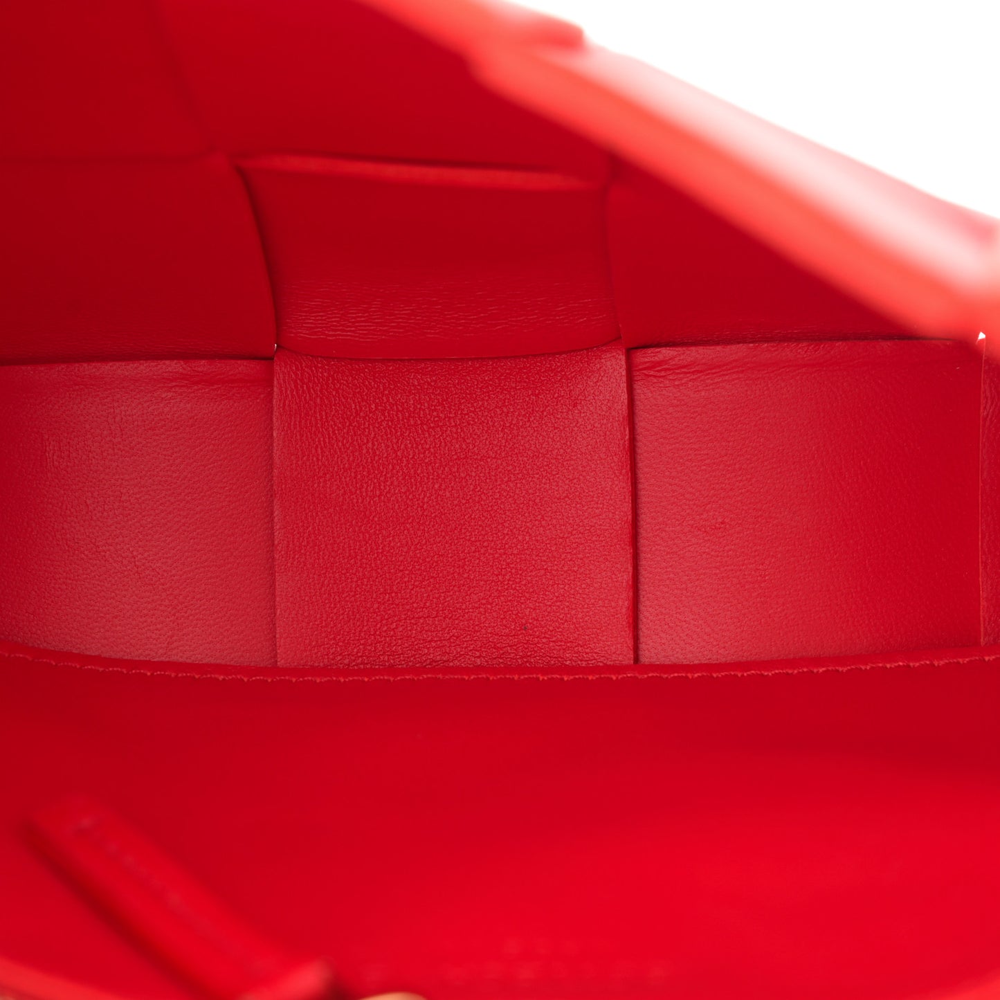 Lambskin Maxi Intrecciato Cassette Crossbody Bag Redstone