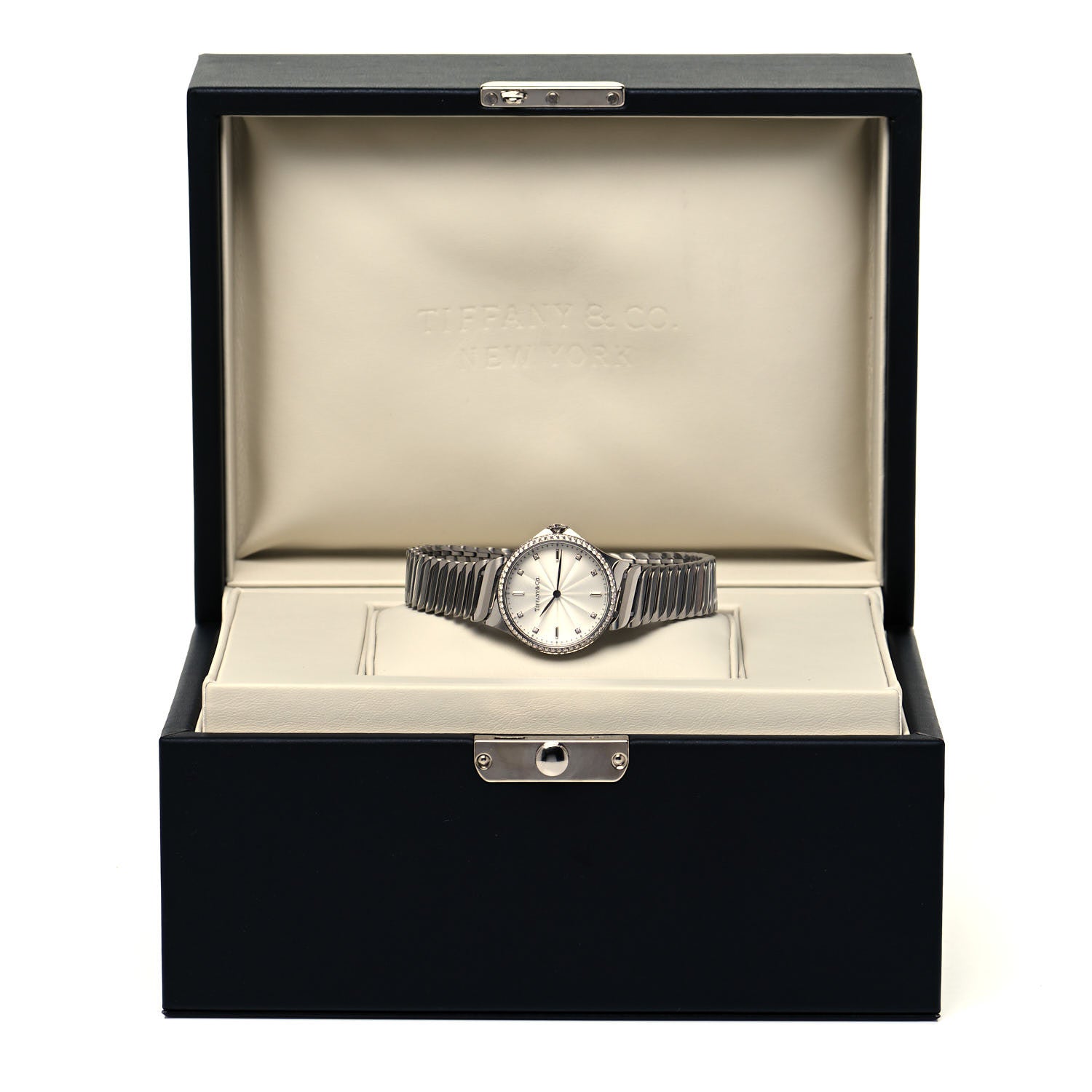 Tiffany Stainless Steel Diamond Bezel 28mm Metro 2-Hand Quartz Watch 5 of 5