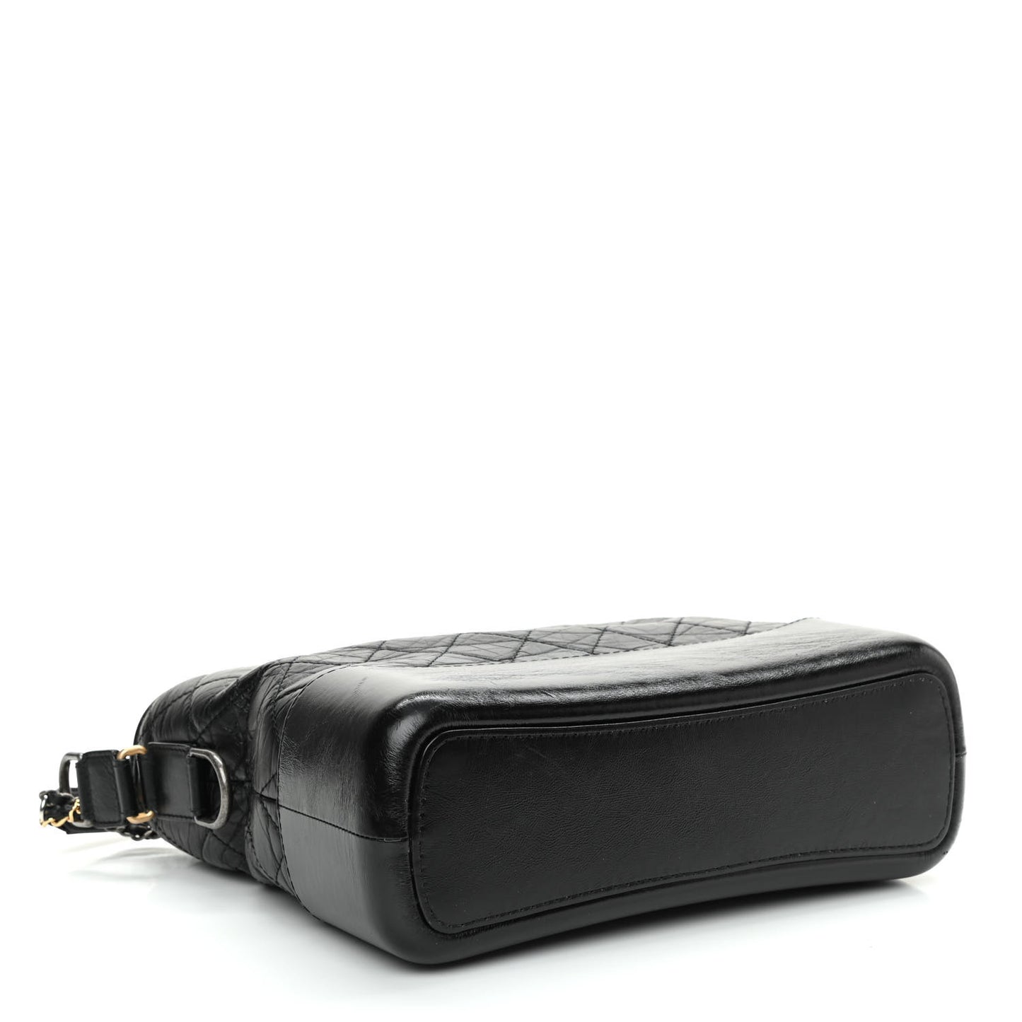 Aged Calfskin Quilted Medium Gabrielle Hobo Black