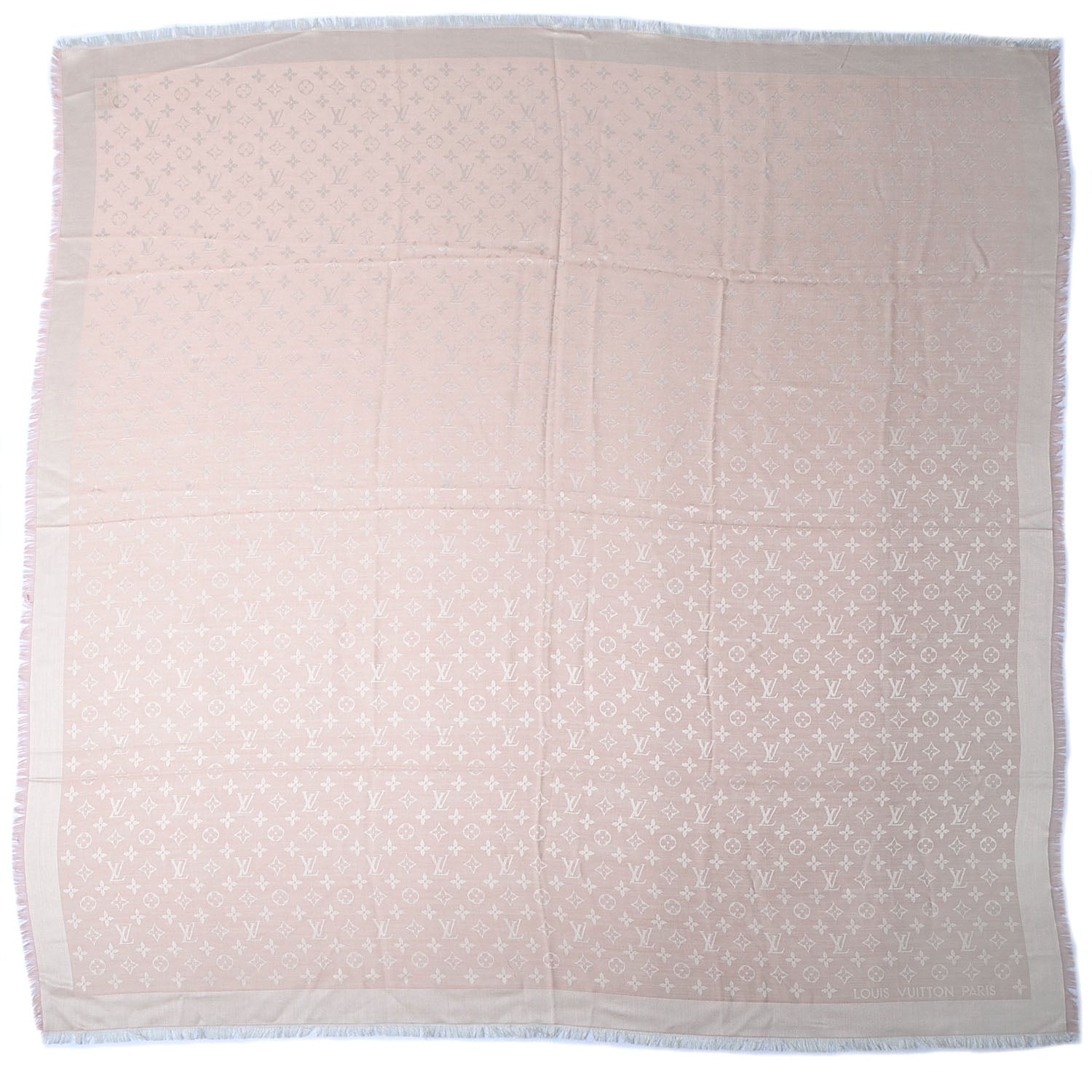 Louis Vuitton Silk Wool Monogram Denim Shawl Rose 3 of 5
